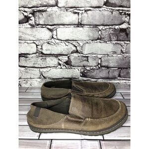 Teva Clifton Creek Brown Leather Moc Toe Slip On Loafers Men’s Sz 8M US/40.5EU